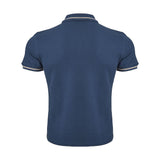 Elegant blau italienische Baumwollpolo -Hemd