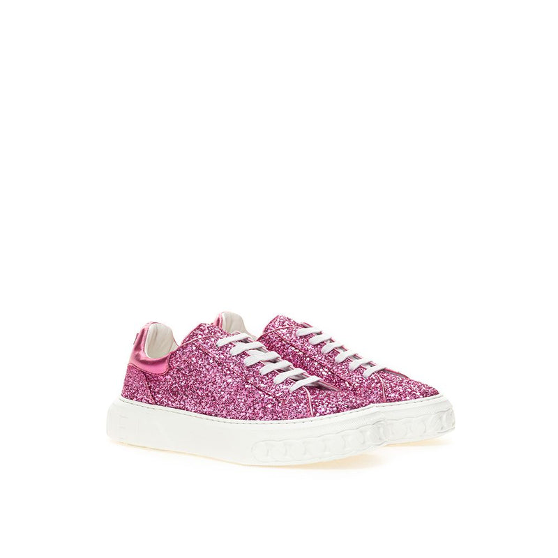 Sneaker in pelle di eleganza fucsia