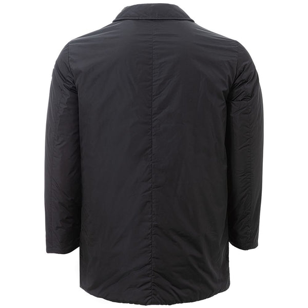 Sleek Black Polyamide Men's Jacket