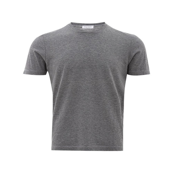 Elegant Gray Cotton T-Shirt for Men