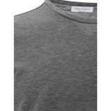 Elegante camiseta de algodón gris para hombres