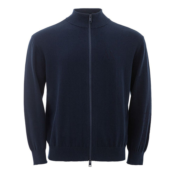 Blauer Baumwollpullover