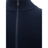 Blauer Baumwollpullover