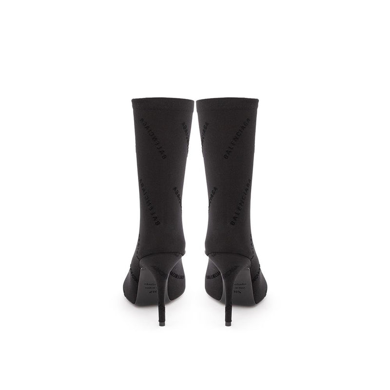 Elegante schwarze Spandex -Statementstiefel