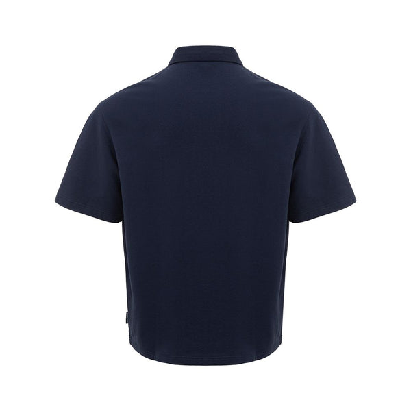 Sleek Blue Cotton Polo Shirt for Men