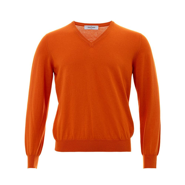 Pull orange en coton élégant pour les hommes