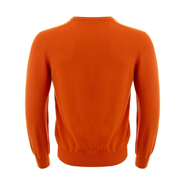 Elegant Cotton Orange Sweater for Men