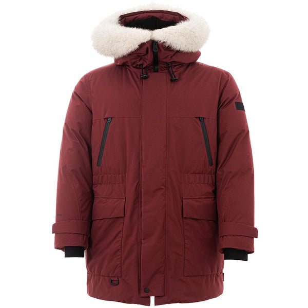 Elegante Bordeaux Polyesterjacke für Männer