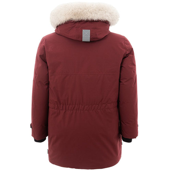 Elegante Bordeaux Polyesterjacke für Männer