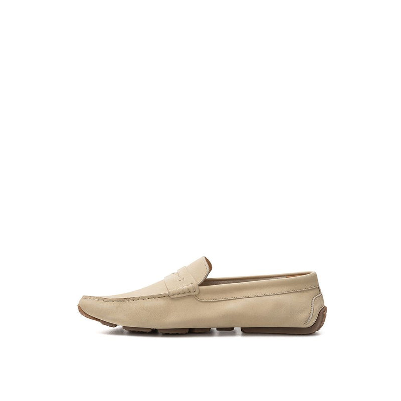 Elegant Beige Leather Loafers for the Discerning Gentleman