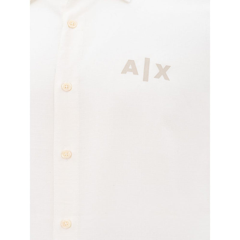 Elegante camisa de viscosa blanca para hombres