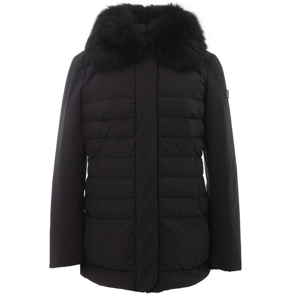 Elegante schwarze Polyamidjacke für Frauen