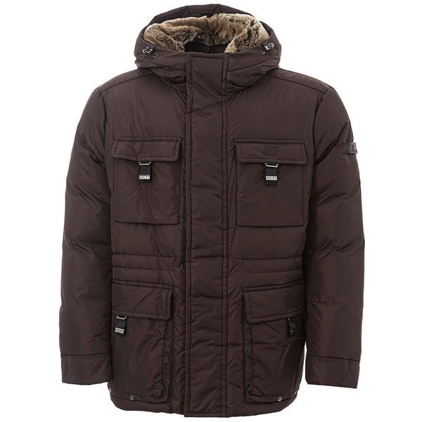 Veste polyamide brune sophistiqué pour hommes