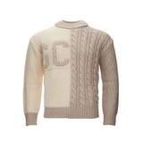 Maglione chic beige lana per l'uomo elegante