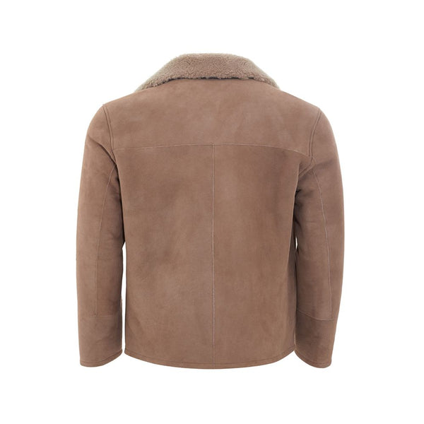 Veste en cuir marron élégant pour hommes