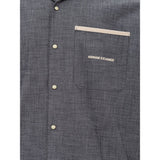 Chemise bleue en coton élégant pour hommes