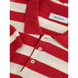 Elegante polo di cotone in rosso vibrante