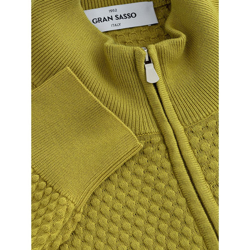 Elegante cardigan di cotone giallo per uomini