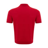 Elegante polo de algodón italiano en rojo vibrante