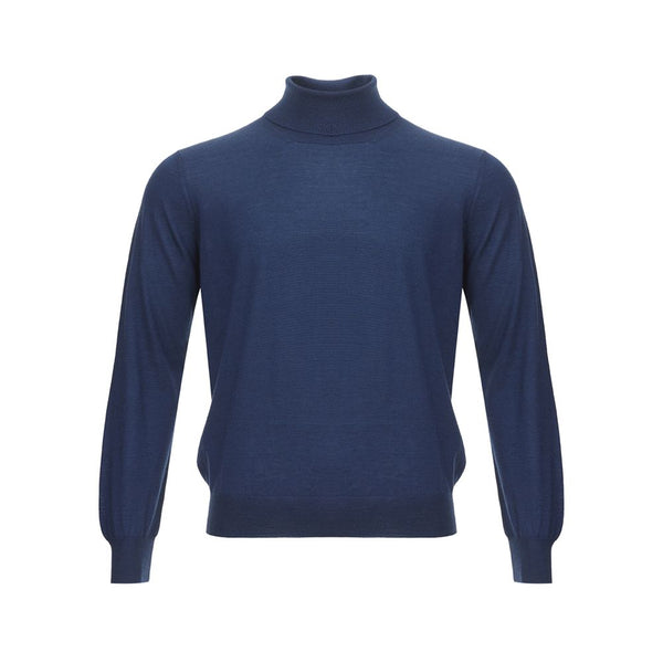 Elegante maglione cashmere in blu sereno