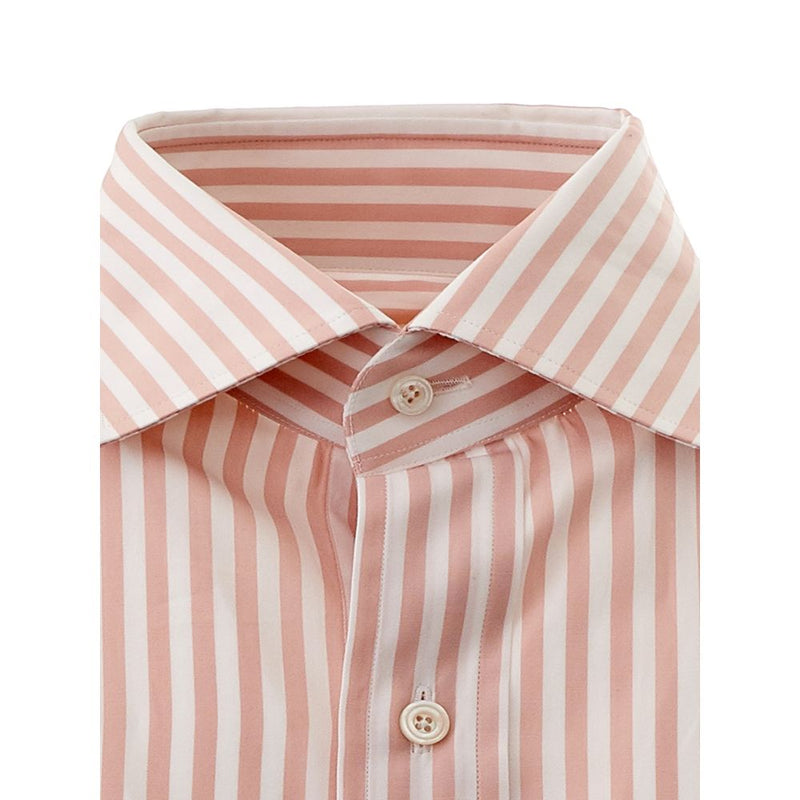 Elegante camisa rosa de algodón para hombres