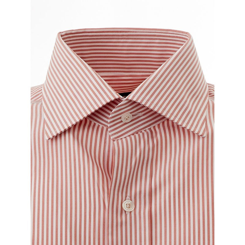 Elegante camisa de algodón rosa para hombres