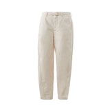 Pantalones chic de algodón beige