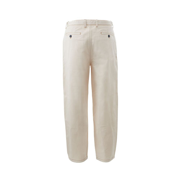 Pantalones chic de algodón beige