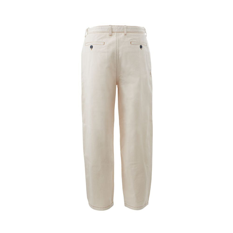 Pantalones chic de algodón beige