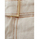 Pantalones chic de algodón beige