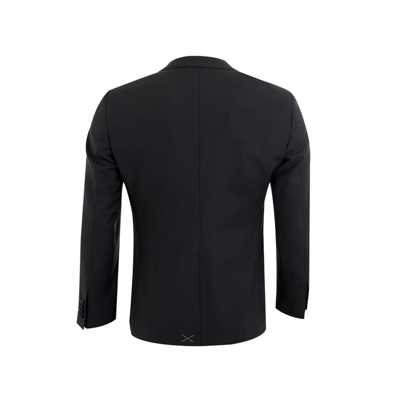 Elegant Black Wool Men's Suit