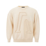 Beige Woll -Raffinesse Pullover