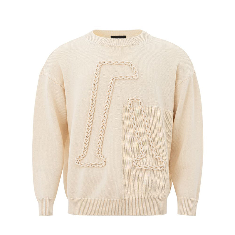 Beige Woll -Raffinesse Pullover