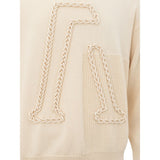 Beige Woll -Raffinesse Pullover