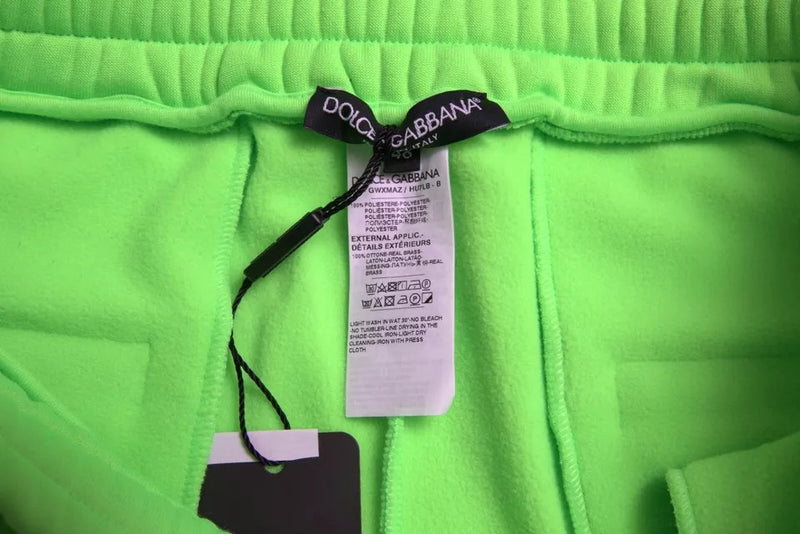 Neon Green Polyester Jogger Sweatpants Pants