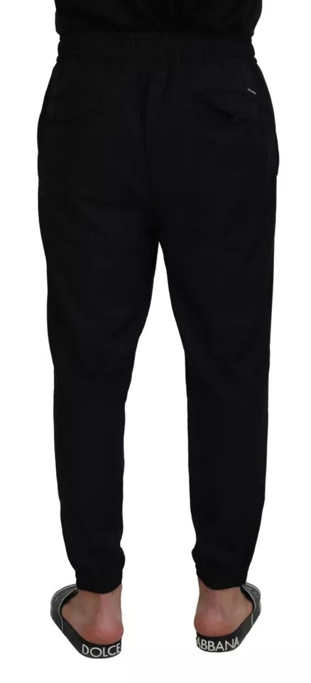 Black Jogger Jogging Wool Pants