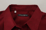 Bordeaux Cotton Long Sleeve Men Formal Shirt