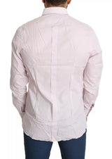 Light Pink Cotton Men Formal GOLD Dress Shirt