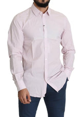 Light Pink Cotton Men Formal GOLD Dress Shirt