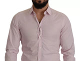 Light Pink Cotton Dress Formal Men GOLD Shirt