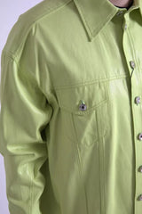 Green Cotton Collared Casual Button Down Shirt