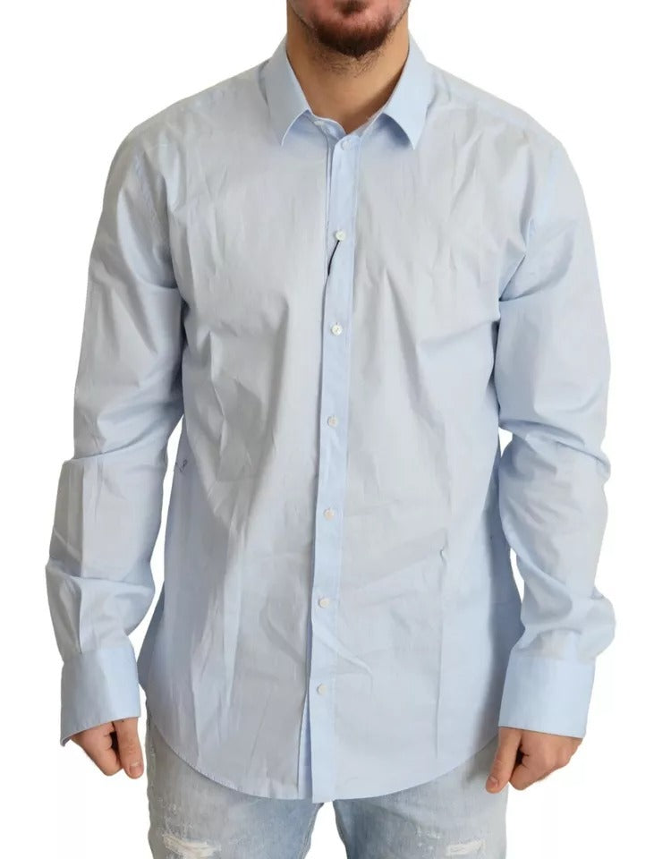 Light Blue Cotton Stretch Formal MARTINI Shirt