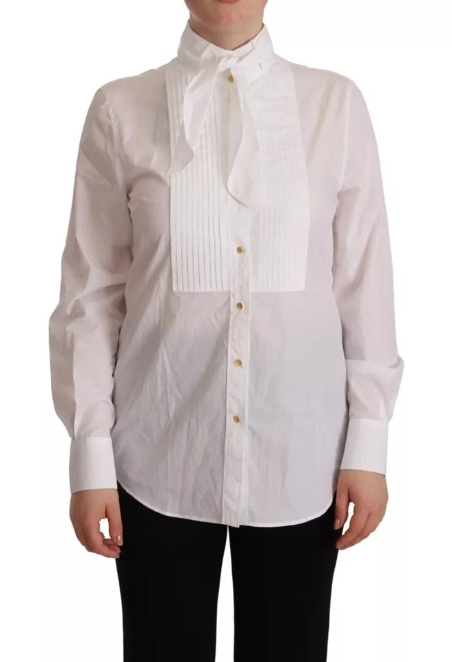 White Cotton Collared Long Sleeves Formal Shirt Top