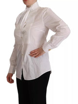 White Cotton Collared Long Sleeves Formal Shirt Top