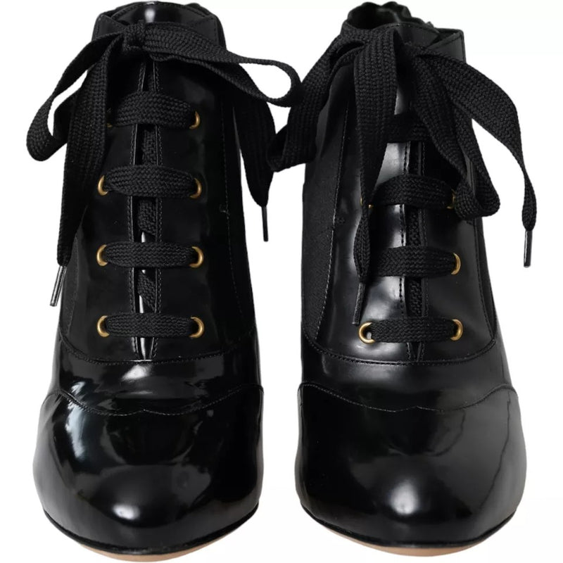 Black Jersey Stretch Ankle Boots Shoes