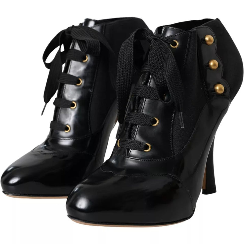 Black Jersey Stretch Ankle Boots Shoes