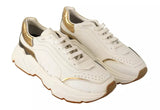 White Gold Leather Sport DAYMASTER Sneakers Shoes