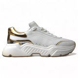 White Gold Leather Sport DAYMASTER Sneakers Shoes