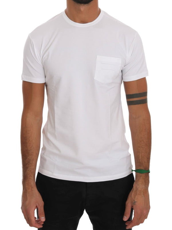 T-shirt in cotone elegante di cotone da backretto bianco