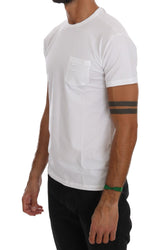 T-shirt in cotone elegante di cotone da backretto bianco